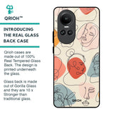 Abstract Faces Glass Case for Oppo Reno10 5G