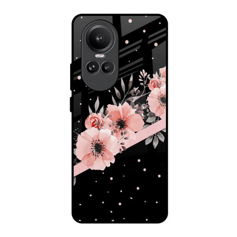 Floral Black Band Oppo Reno10 Pro 5G Glass Back Cover Online