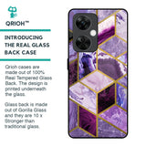 Purple Rhombus Marble Glass Case for OnePlus Nord CE 3 5G