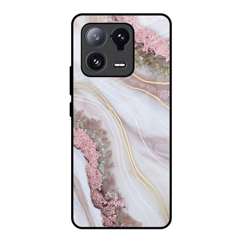 Pink & Gold Gllitter Marble Mi 13 Pro Glass Back Cover Online