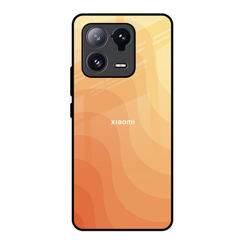 Orange Curve Pattern Mi 13 Pro Glass Back Cover Online