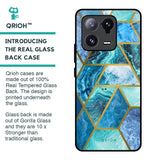 Turquoise Geometrical Marble Glass Case for Mi 13 Pro