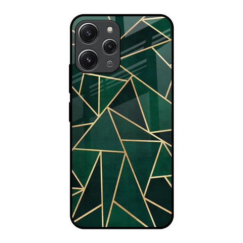 Abstract Green Redmi 12 Glass Back Cover Online