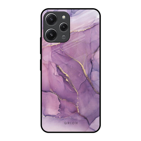 Purple Gold Marble Redmi 12 Glass Back Cover Online