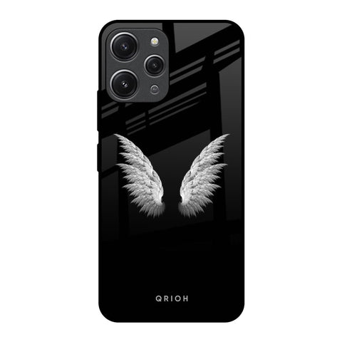 White Angel Wings Redmi 12 Glass Back Cover Online