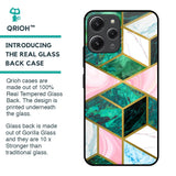 Seamless Green Marble Glass Case for Redmi 12