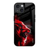 Red Angry Lion iPhone 15 Glass Back Cover Online