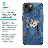 Kitty In Pocket Glass Case For iPhone 15