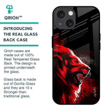 Red Angry Lion Glass Case for iPhone 15