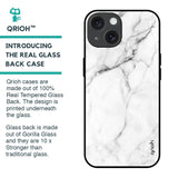 Modern White Marble Glass Case for iPhone 15