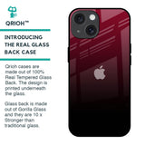 Wine Red Glass Case For iPhone 15