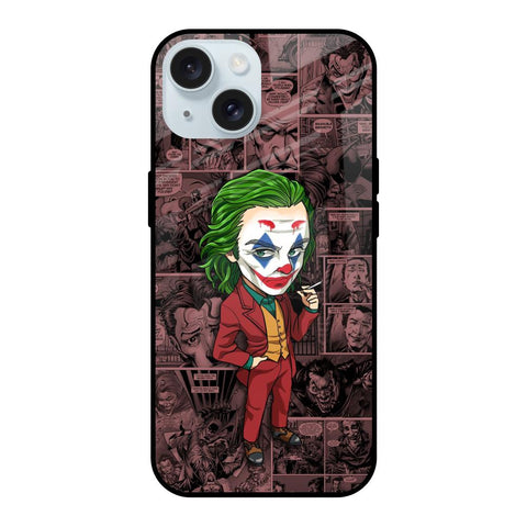 Joker Cartoon iPhone 15 Glass Back Cover Online