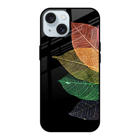 Colorful Leaves iPhone 15 Glass Back Cover Online
