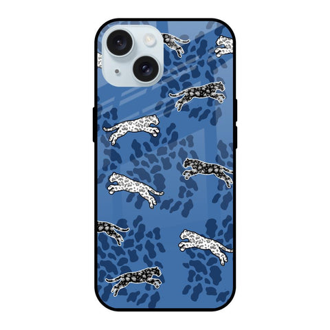 Blue Cheetah iPhone 15 Glass Back Cover Online