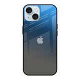 Blue Grey Ombre iPhone 15 Glass Back Cover Online