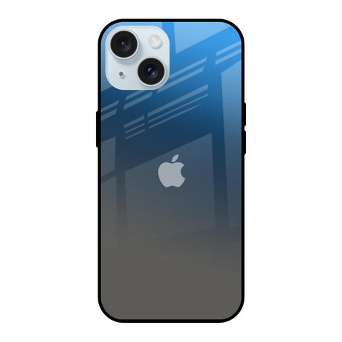 Blue Grey Ombre iPhone 15 Glass Back Cover Online