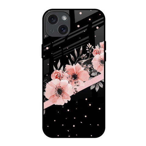 Floral Black Band iPhone 15 Plus Glass Back Cover Online