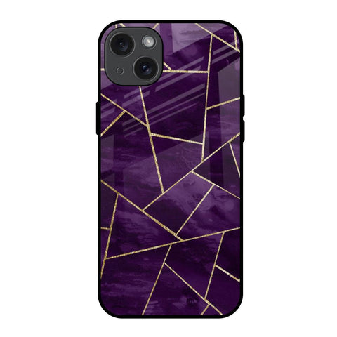 Geometric Purple iPhone 15 Plus Glass Back Cover Online