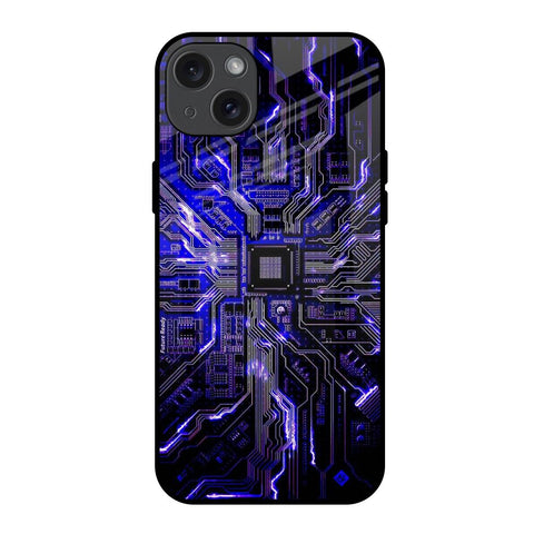 Techno Color Pattern iPhone 15 Plus Glass Back Cover Online