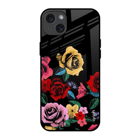 Floral Decorative iPhone 15 Plus Glass Back Cover Online