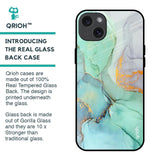 Green Marble Glass Case for iPhone 15 Plus