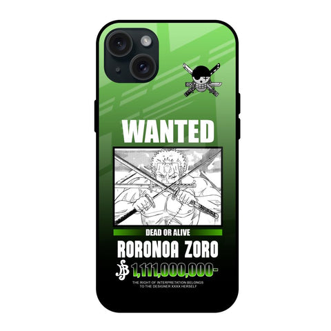 Zoro Wanted iPhone 15 Plus Glass Back Cover Online