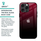 Wine Red Glass Case For iPhone 15 Pro Max