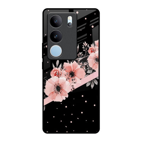 Floral Black Band Vivo V29 5G Glass Back Cover Online