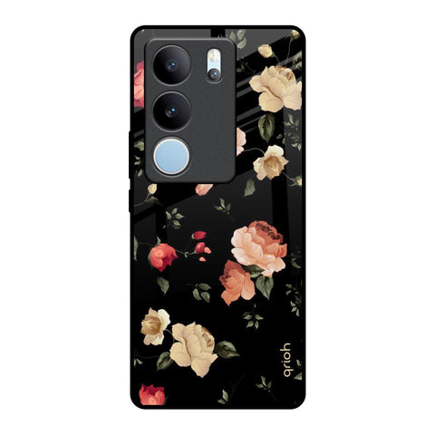 Black Spring Floral Vivo V29 5G Glass Back Cover Online