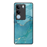 Blue Golden Glitter Vivo V29 5G Glass Back Cover Online