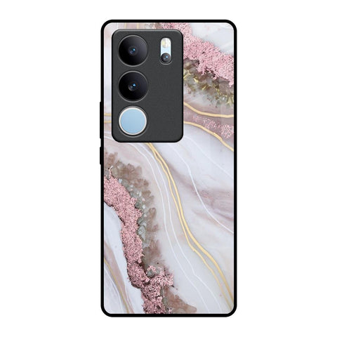 Pink & Gold Gllitter Marble Vivo V29 5G Glass Back Cover Online