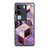 Purple Rhombus Marble Vivo V29 5G Glass Back Cover Online