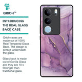 Purple Gold Marble Glass Case for Vivo V29 5G