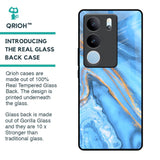 Vibrant Blue Marble Glass Case for Vivo V29 5G