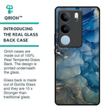 Blue Cool Marble Glass Case for Vivo V29 5G