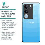 Wavy Blue Pattern Glass Case for Vivo V29 5G