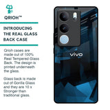 Polygonal Blue Box Glass Case For Vivo V29 5G
