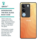 Orange Curve Pattern Glass Case for Vivo V29 Pro 5G