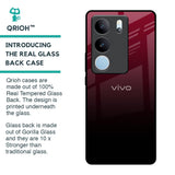 Wine Red Glass Case For Vivo V29 Pro 5G