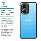 Wavy Blue Pattern Glass Case for Vivo V29e 5G