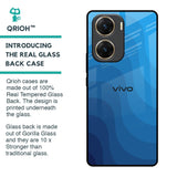 Blue Wave Abstract Glass Case for Vivo V29e 5G