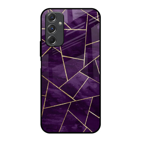 Geometric Purple Samsung Galaxy F34 5G Glass Back Cover Online