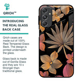 Lines Pattern Flowers Glass Case for Samsung Galaxy M34 5G