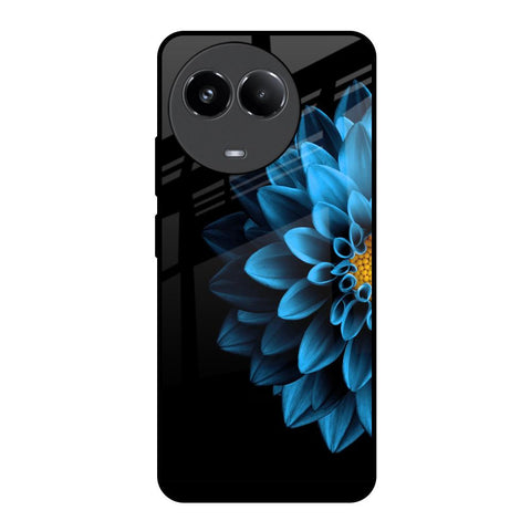Half Blue Flower Realme 11x 5G Glass Back Cover Online