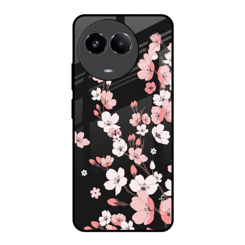 Black Cherry Blossom Realme 11x 5G Glass Back Cover Online