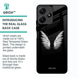 White Angel Wings Glass Case for Poco M6 Pro 5G