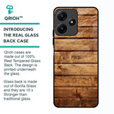 Wooden Planks Glass Case for Poco M6 Pro 5G