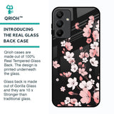 Black Cherry Blossom Glass Case for Samsung Galaxy A15 5G