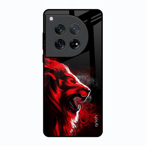 Red Angry Lion Oneplus 12 Glass Back Cover Online