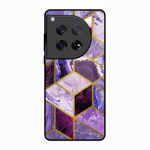 Purple Rhombus Marble Oneplus 12 Glass Back Cover Online
